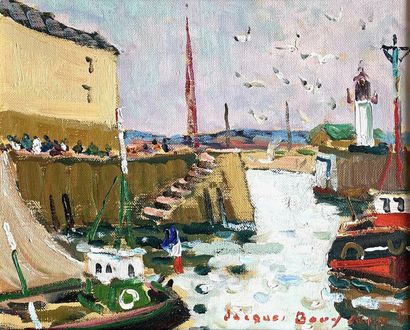 Jacques BOUYSSOU (1926-1997) 
Honfleur
Oil on canvas signed lower right and located...