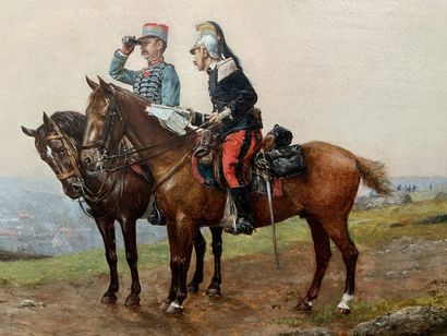 Etienne Prosper BERNE-BELLECOUR (1838-1910) 
Scène militaire, 1904
Huile sur panneau...
