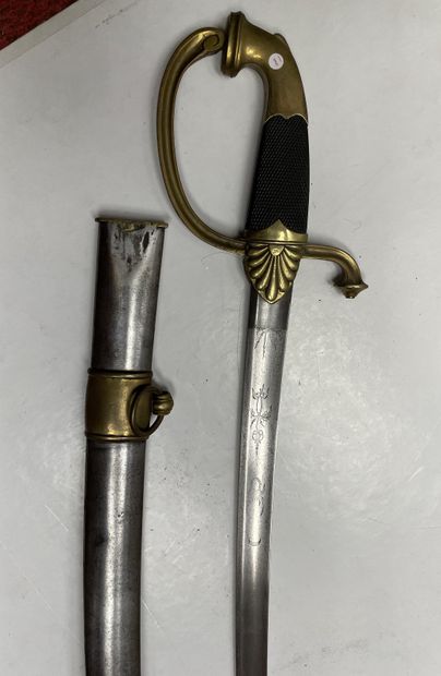 null Dragoon officer's saber with battle guard
Basane covered handle with double...
