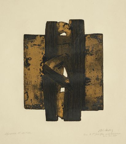 Pierre SOULAGES (1919) 
Etching No. XXVIII, 1974

Artist's proof outside edition...