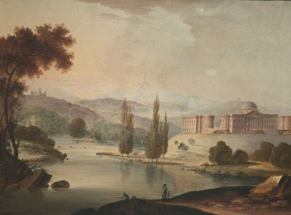 ÉCOLE FRANCAISE, début du XIXème siècle 


Paysage de rivière avec un château

Paysage...