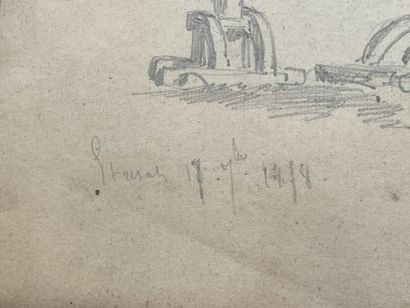 Charles Théodore SAUVAGEOT (1826-1883) attribué à 
素描
1878年的铅笔画
25×35厘米(见图)。