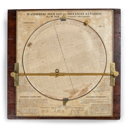 null Planisphere for lunar distances in wood, paper and brass, tables for the reduction...