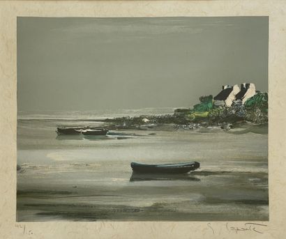 Georges LAPORTE (1926-2000) 
View of Quiberon
Lithograph countersigned in the lower...