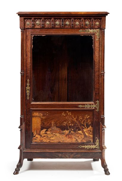 Charles Guillaume DIEHL (1811-1885), attribué à 
Amaranth and rosewood veneer display...