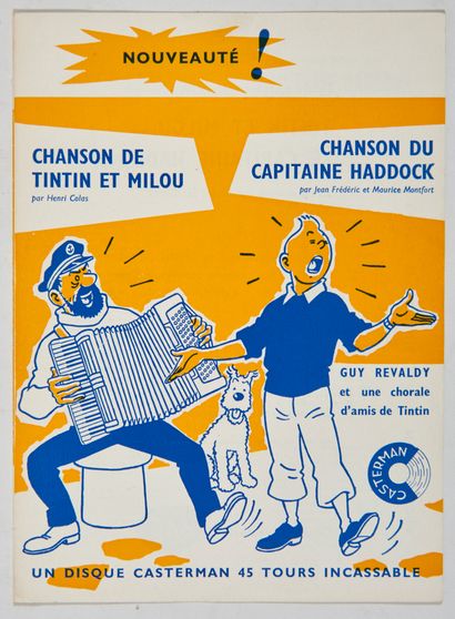 null Tintin - Publicité pour un disque : Joli document de 4 pages comprenant la partition...