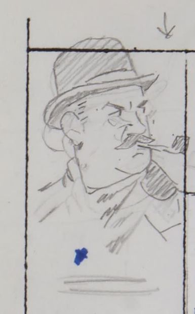 JACOBS - Dessin original : Petit crayonné représentant l'inspecteur-chef Glenn Kendall...