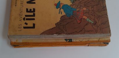 null Tintin - Set of 2 albums : The broken ear (A23, yellow back, average condition)...