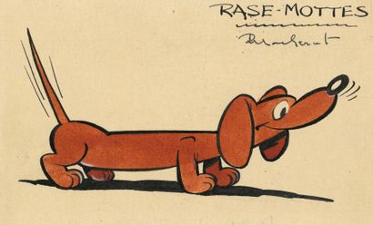 RAYMOND MACHEROT (1924-2008) Shaving boots
Coloured inks on paper.
9,5x16 cm.