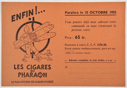 Tintin - Subscription card of 1955 : Superb...