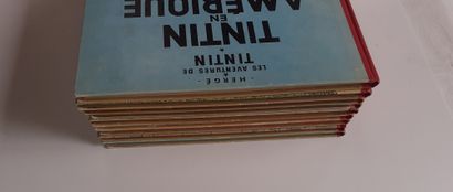 null Tintin - Ensemble de 9 albums: Oreille (B25), Congo (B22), Temple (B33), Amérique...