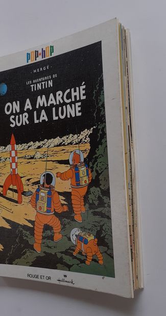 null Tintin - Pop-Hop On a marché sur la lune : First edition with movements from...