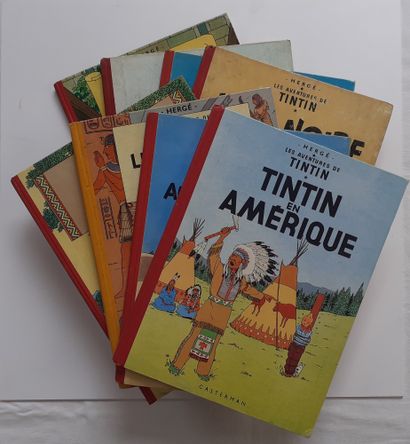 null Tintin - Set of 8 albums: Ear (B12bis), Congo (B16), Black Island (B9), America...