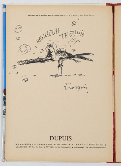 Franquin - dédicace : Le dictateur et le champignon, édition originale belge agrémentée...