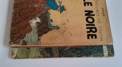 null Tintin - Ensemble de 2 albums : L'oreille cassée (A23, Dos jaune, état moyen)...