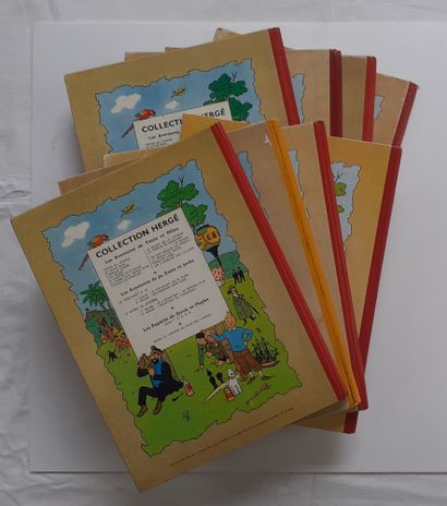 null Tintin - Ensemble de 8 albums: Oreille (B12bis), Congo (B16), Ile noire (B9),...