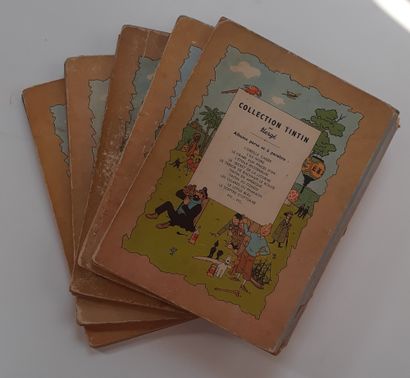 null Tintin - Set of 5 albums : Star (B1, blue back, lacks front cover and title...