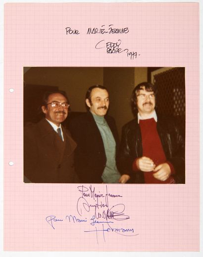 Vance/Paape/Hermann - dédicaces : Ancienne photo représentant les 3 auteurs qui ont...