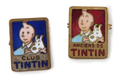 null Tintin - Insignes du club : Ensemble composé de l'insigne émaillé bleu «Club...