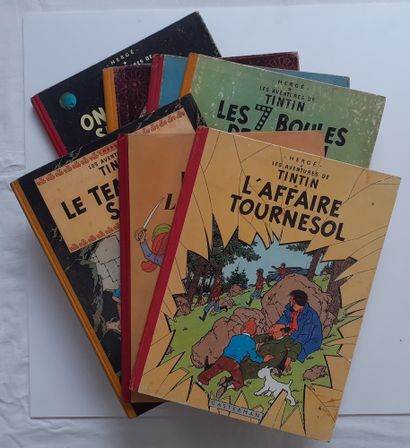 null Tintin - Set of 7 albums: 7 crystal balls (B22), Affaire Tournesol (B23bis),...