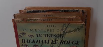 null Tintin - Ensemble de 5 albums : Etoile (B1, dos bleu, manque garde avant et...