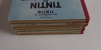 null Tintin - Ensemble de 8 albums: Oreille (B12bis), Congo (B16), Ile noire (B9),...