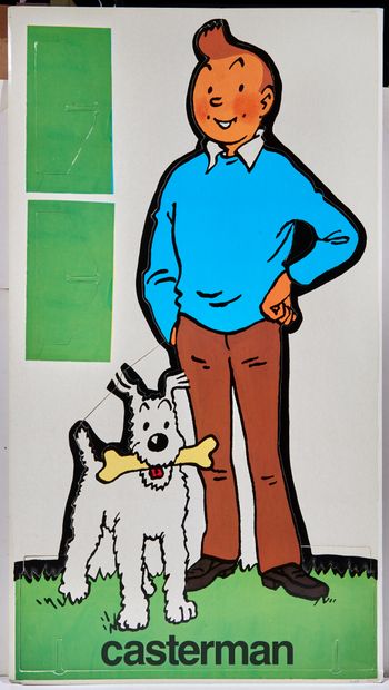 Tintin - PLV : Magnifique grand PLV (112 x 62 cm)...