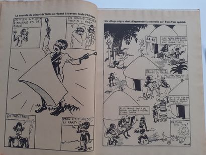 null Tintin N&B - Au Congo : Edition originale (5ème mille) dos toilé vert. Le 4ème...
