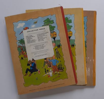 null Tintin - Ensemble de 3 albums: Cigares du pharaon (EO Française, noms à l'intérieur),...