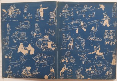 null Tintin B&W - The Black Island : Unmounted interior (so with endpapers) of the...