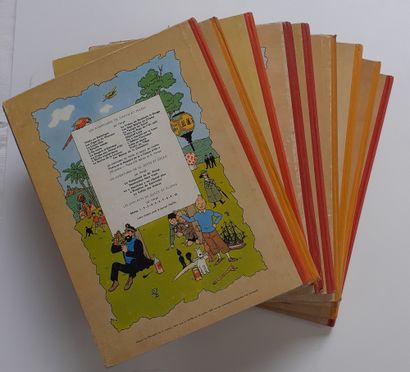 null Tintin - Set of 9 albums: 7 crystal balls (B33), Tournesol case (B35), Mysterious...