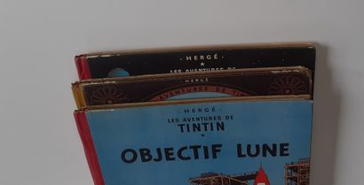 null Tintin - Set of 3 albums : Au pays de l'or noir (EO), Objectif Lune (B10), On...