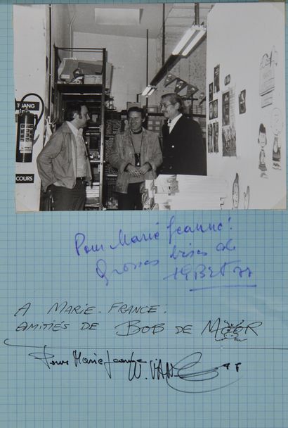 Vance/De Moor/Tibet - dédicaces : Old photo representing the 3 authors who signed...