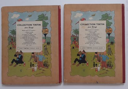 null Tintin - Ensemble de 2 albums : Etoile (B2, 1947), Ile noire (B2, 1947). Bon...