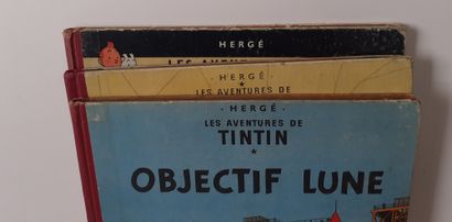 null Tintin - Set of 3 albums: Coke in stock, Affaire Tournesol, Objectif Lune. French...