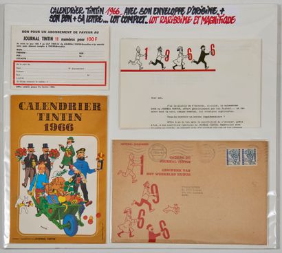 Calendrier Tintin 1966 : Magnifique ensemble...