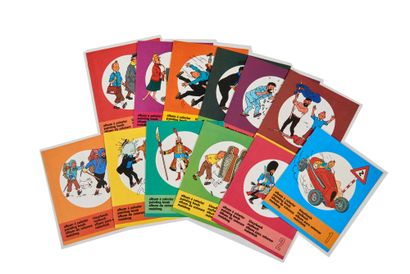 null Tintin - Albums à colorier : Ensemble complet des 12 albums parus en 1976. Un...