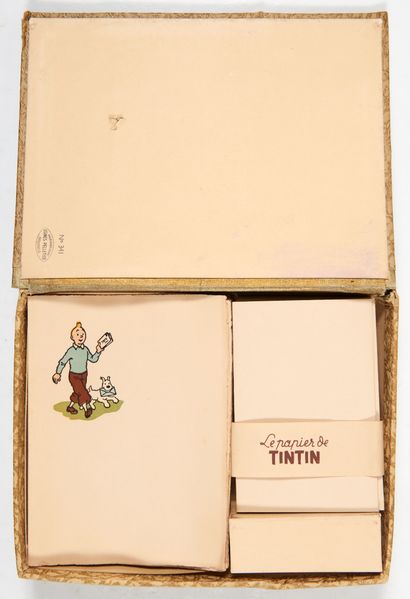 null Tintin - Pelletier stationery : Old stationery box decorated with the main characters...