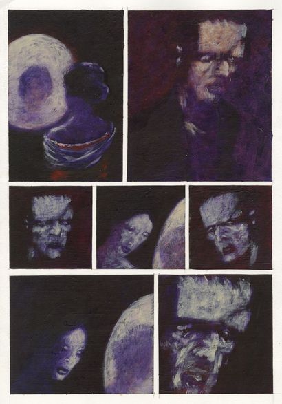 Denis DEPREZ (né en 1966) FrAnKeNsTein
Acrylique sur papier pour la page 59 de l'album.
36,8x25,1...
