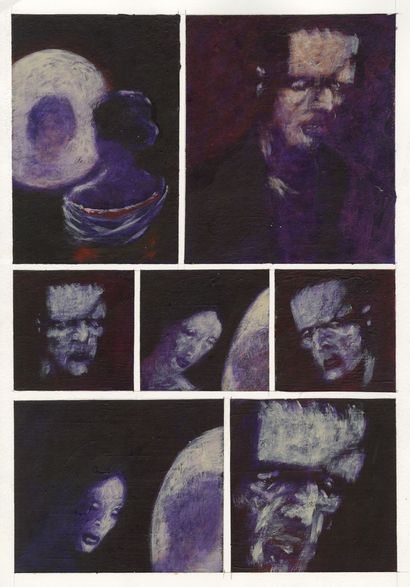 Denis DEPREZ (né en 1966) FrAnKeNsTein
Acrylic on paper for page 59 of the album.
36,8x25,1...