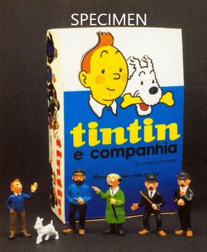 null Tintin e companhia : Boîte espagnole complète de présentation contenant 50 figurines...