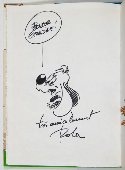 Roba - dédicace : Boule and Bill 22. First edition with a drawing of Bill. Very good...