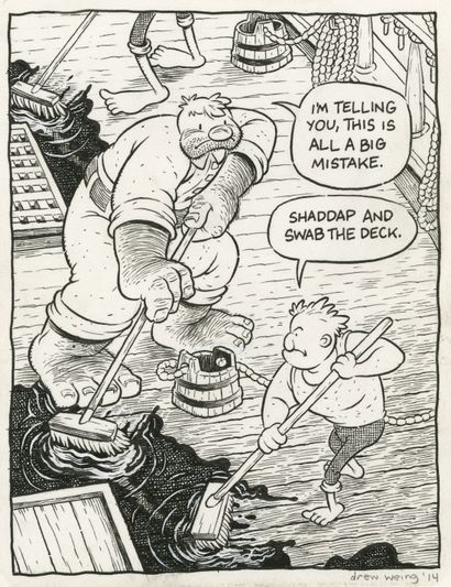 Drew WEING (Né en 1978) En Mer
Encre de Chine sur papier pour deux dessins publiés...