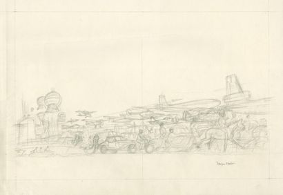 JACQUES MARTIN (1921-2010) Untitled
Graphite on paper for a poster project.
Signed...