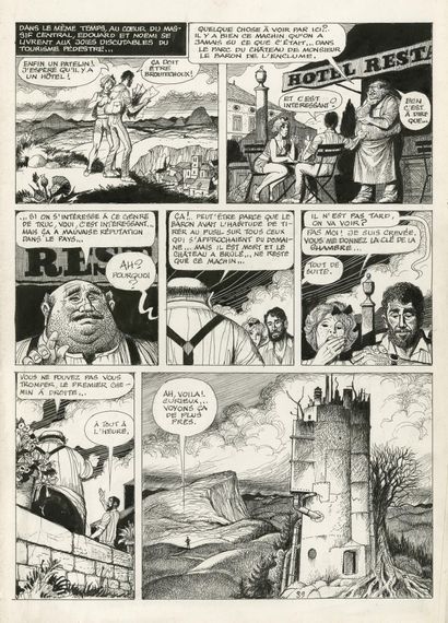 Georges PICHARD (1920-2003) Edouard
India ink on cardboard for plate 39 of this story...