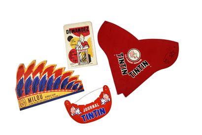 null Tintin - Set of 4 advertisements : "Robin Hood" hat offered on the beaches in...