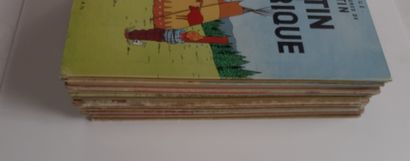 null Tintin - Set of 8 albums: Ear (B12bis), Congo (B16), Black Island (B9), America...