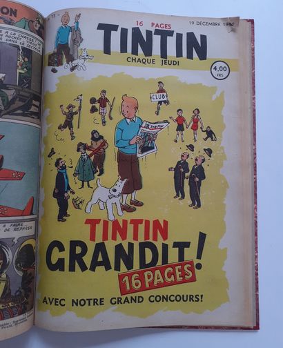 null Tintin issues 1946 : Amateur binding with all 14 issues of the year 1946. Good...