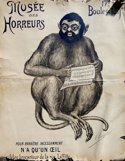 null DREYFUS CASE. LENEPVEU Victor. Museum of Horrors. N°1 Boule de Suif. 1899. Lithographic...
