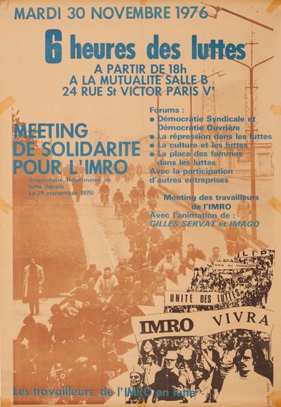 null SYNDICAT. Meeting de solidarité pour l'IMRO (Imprimerie rouennaise en lutte...